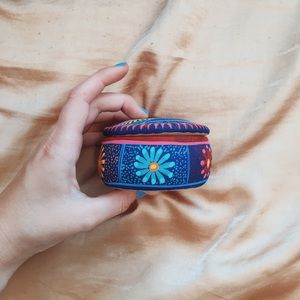 Handmade painted clay bowl container